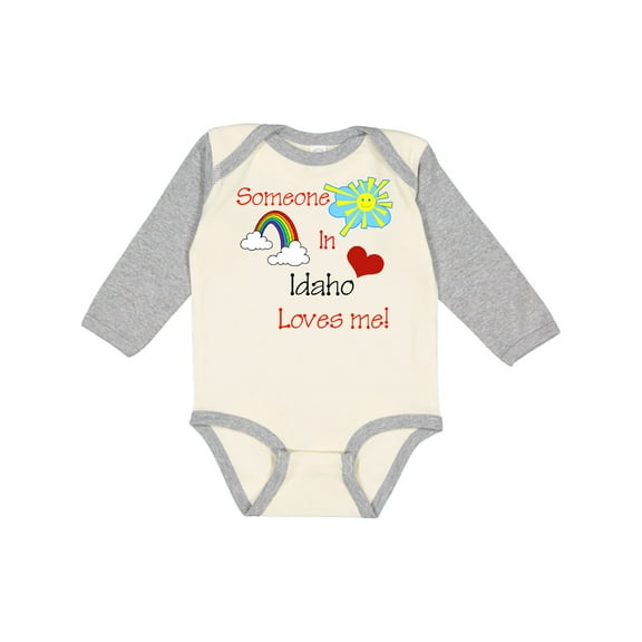 Inktastic Someone in Idaho Loves Me Boys or Girls Long Sleeve Baby Bodysuit