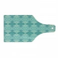 thumbnail image 1 of Teal Cutting Board, Abstract Geometric Pattern in Vintage Floral Design Historic Architectural Ornament, Tempered Glass Cutting and Serving Board, Wine Bottle Shape, Teal Beige, by Ambesonne, 1 of 1