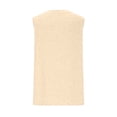 thumbnail image 5 of Swstbby Soldes d'Été 2025! pour Femmes Grandes Tailles, Chemises d'Été pour Femmes, Chemise Décontractée Unie Col Rond Sans Manches Beige TG, 5 of 5