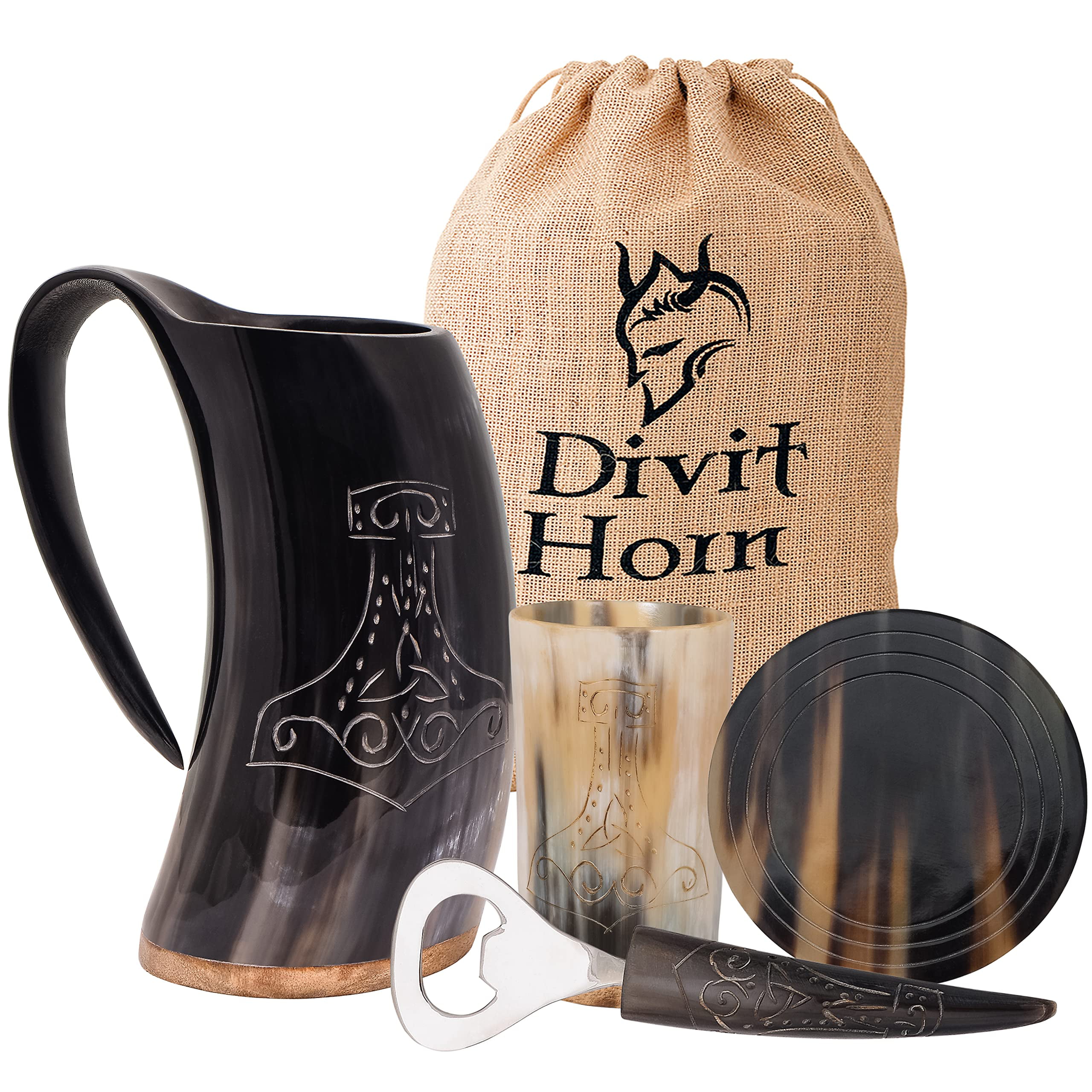 Designed Animal Horn Viking Drinking Horn Cup Handmade Beer Wine Mug Best Gift 