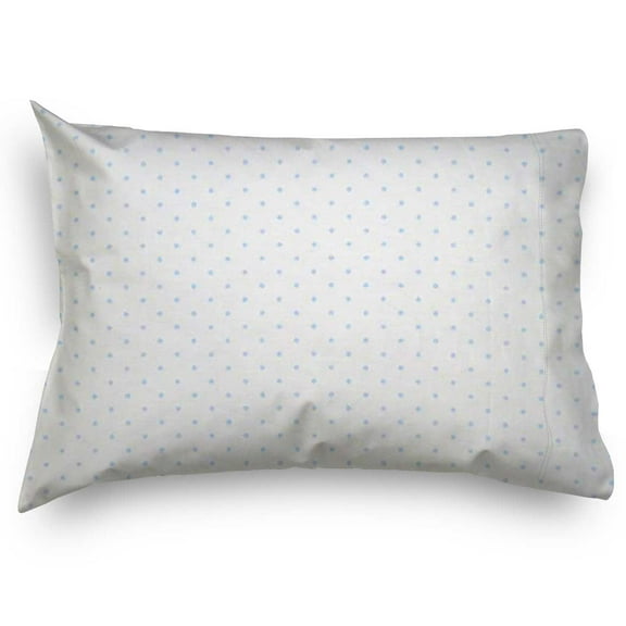 SheetWorld Twin Pillow Case, 100% Cotton Jersey Knit 20 x 26, Blue Pindot