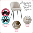 thumbnail image 4 of CorLiving Ivo 4-Piece Modern Round White Marbled Pedestal Dining Table Set with Velvet Upholstered Chairs for 3 - Compact 4-Piece Dining Table and Chairs - Table and Chairs Set for Apartments, 4 of 9