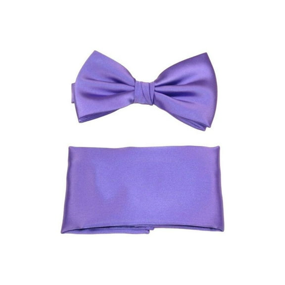 Men's Bow Tie and Hankie by J.Valintin Collection #92497 Solid Purple Satin
