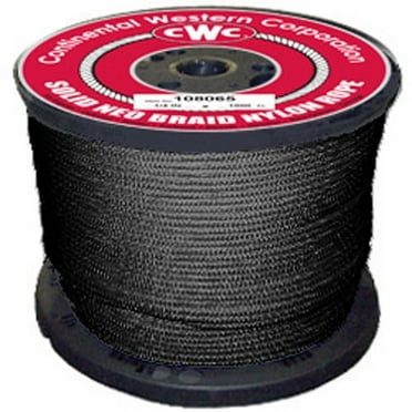 CWC Solid Braid Nylon Rope - 1/8" x 600 ft., Black