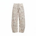 thumbnail image 7 of Axiiglly Jeans for Women Mid Rise Wide Leg Boho Barrel Jeans with Pockets Trendy Denim Pants, S-2XL, 7 of 7