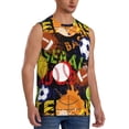 thumbnail image 2 of Fotbe Balls Men's Camiseta sin Mangas Estampada para Hombres, Playera Casual para Gimnasio, Entrenamiento, Playa-Medium, 2 of 7