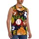 thumbnail image 2 of Fotbe Balls Men's Camiseta sin Mangas Estampada para Hombres, Playera Casual para Gimnasio, Entrenamiento, Playa-Large, 2 of 7