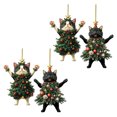 thumbnail image 1 of Gato navideño en árbol de Navidad Adorno colgante acrílico 2D Charm para espejo retrovisor del coche Regalos navideños para amantes de los gatos, 1 of 7