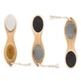 thumbnail image 1 of Removedor de callos para lima de pies: kit de pedicura multiusos 4 en 1 para pies con cepillo de cerdas para el cuidado de los pies, piedra pómez, raspa para pies y papel de lijaBambú, 1 of 7