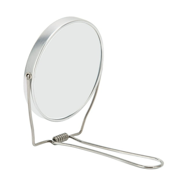 Mirror de Tocador de 2 Lados, Marco de Aluminio Lentes de Alta Definicion de Acero inoxidable Espejo de Tocador de Plata para la Oficina