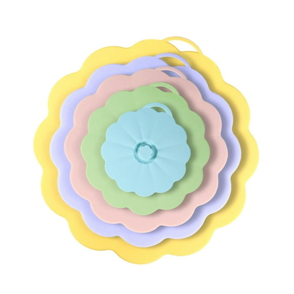 5 tapas de silicona de repuesto reutilizables de 5 tamaños para microondas colorido