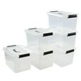 thumbnail image 6 of Jekiyo 12 Quart Clear Storage Box with Handle, Plastic Lidded Storage Bins, 6-Pack, 6 of 7