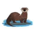 thumbnail image 3 of Otter, Mid Century Brushwork (100% Cotton Canvas Reusable Tote Bag), 3 of 3
