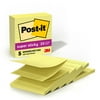 Post-it Super Sticky Dispenser Pop-up Notes, 4 in x 4 in Canary Yellow, Lined, 5 Pads