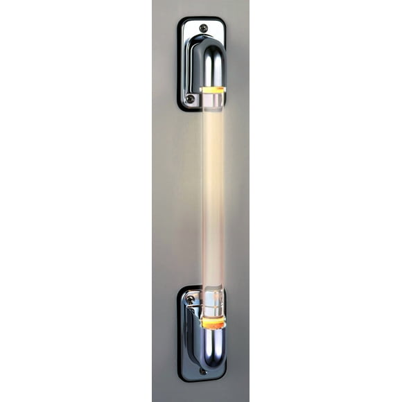 AP Exterior Grab Bar 005-5300-L LITECO; Chrome Plated Brackets; Clear; 17-1/2 Inch Overall Length; 12 Inch Handle Length; With Lights; Single; Straight Handle