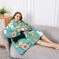 thumbnail image 5 of Oversized Wearable Blanket Hoodie,Chihuahua and Flower Florals Sherpa Blanket Hoodie with Super Pockets,Super Warm Fuzzy Pullover for Women & Men, 5 of 6