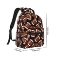 thumbnail image 2 of Goofa Brown Football On Black Pattern Comfortable Student Backpack - Ergonomic Design, Durable, Water-Resistant, Multi-Compartment,Travel, and Outdoor Activities, 2 of 5