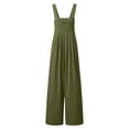 thumbnail image 4 of NordicNest Cotton Linen Overalls for Girls – Casual Mid Waist Denim Trousers with Suspenders, Breathable Spring Summer Pants Kids 4-15Y, 4 of 5