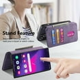 thumbnail image 3 of Case Wallet for Samsung Galaxy S24 Ultra Wallet Case, Magnetic Detachable Leather Flip Case Card Holders, Kickstand Function Shockproof Protective Women Men Phone Cover,Purple, 3 of 10