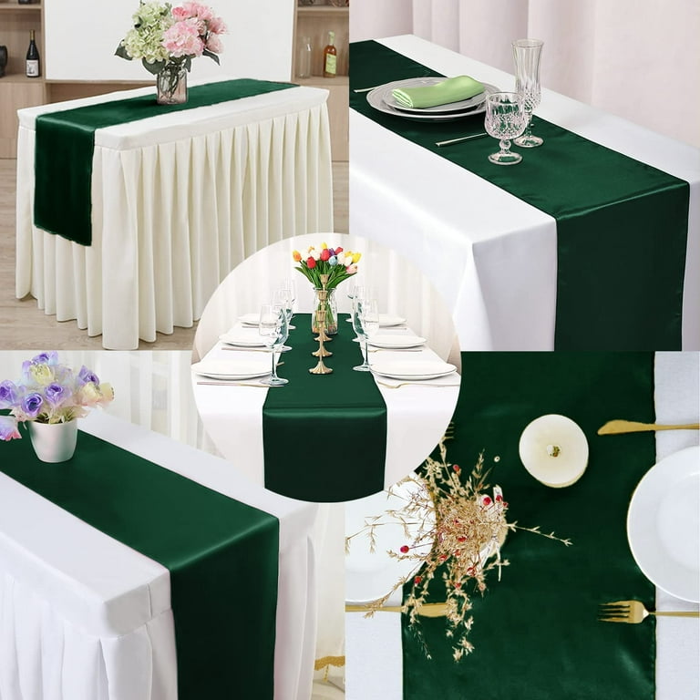 24 Pack Emerald Green Table Runners 12x72 Inch Emerald Green Table