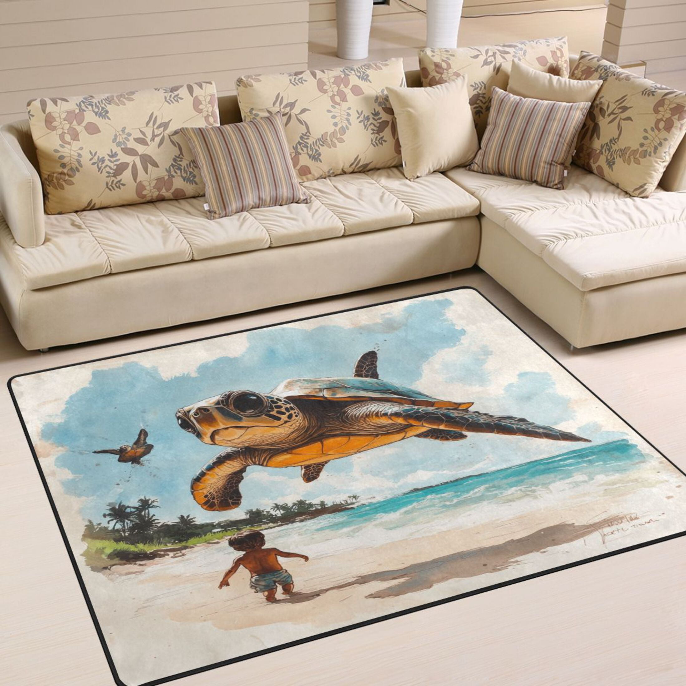 Flying Turtle 63''x48'' Plush Memory Foam Bath Mat, Soft, Absorbent, Non Slip, Durable
