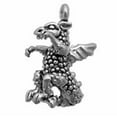 thumbnail image 1 of Sterling Silver 16" Unisex 1.5mm Box Chain Oriental Dragon Sitting On Tail Pendant Necklace, 1 of 2