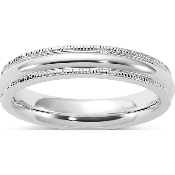 Sterling Silver 4mm Milgrain Comfort Fit Band (Size 10) Made In United States qcfm040-10