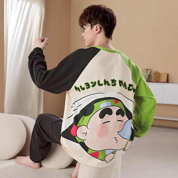 Pijamas de algodón 100% para parejas y hombres, conjuntos de ropa de dormir para el hogar, con dibujos animados dulces, a la moda, para invierno, 6 estilos, M-5XL