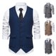 thumbnail image 4 of Chaleco de traje vintage para hombre con bolsillos tridimensionales y botonadura sencilla, 4 of 5