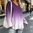 thumbnail image 4 of Perfectbot Plus Size Long Sleeve T-Shirt for Women, V Neck Tunic Tie Dye Print Loose Casual Tee Top Sizes L-5X, 4 of 6