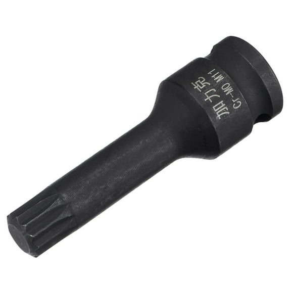 Uxcell M11 Impact Spline Bit Socket, 3/8" Square Drive 60mm Length CR-MO Metric Sizes