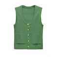 thumbnail image 4 of Sleeveless Women Casual Knit Button Cardigan Vest With Pocket, 4 of 4