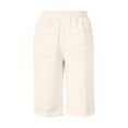 thumbnail image 4 of JIAYUE Women's Pants Solid Color Knee Length Fashion Straight Leg High Waist Sports Loose Casual Female Sweatpants Solid Color, 4 of 5