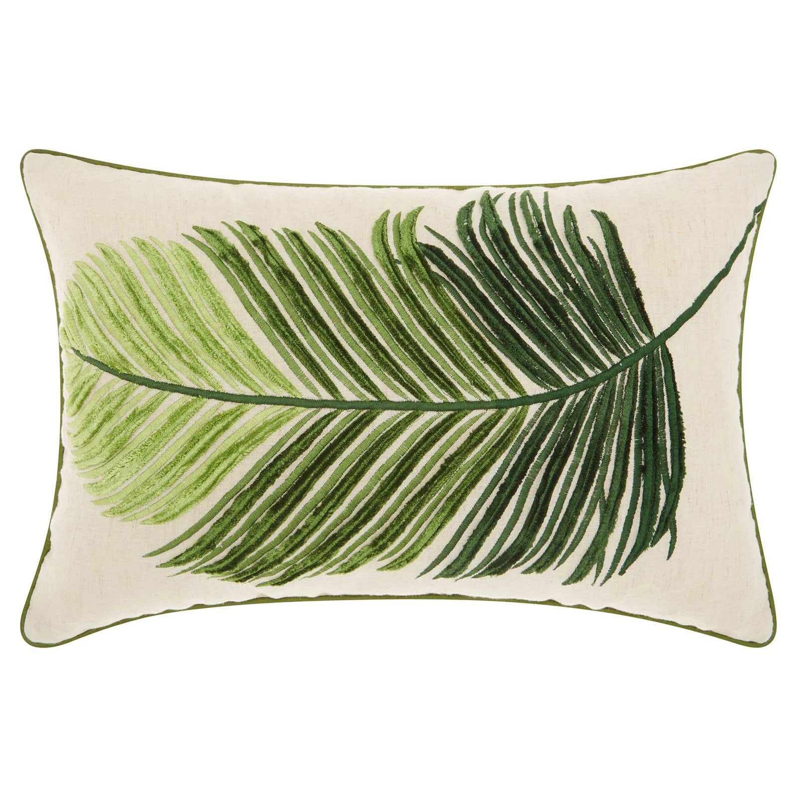 Nourison Royal Palm Palm Leaf Green Throw Pillow - Walmart.com ...