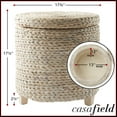 thumbnail image 7 of Casafield 17" Round Storage Ottoman with Lid - Whitewash, Handwoven Footstool for Living Room, Bedroom, Bathroom, Home Office, 7 of 7