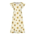 thumbnail image 3 of RXIRUCGD 2025 Vêtements d'Été pour Enfants Filles Robe Imprimée à Fleurs Manches Courtes Poches à Volants Col Rond pour Enfants, 3 of 5