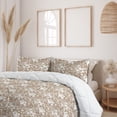 thumbnail image 2 of Ambesonne Forest Down Alternative Quilt Comforter, Muted Colors Flowers Pattern, Twin, Dark Tan and White, 2 of 5