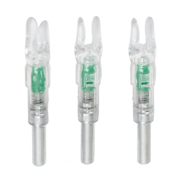 3PCS Archery Lighted Nocks Plastic Automatic with Switch 6.2mm Inner Diameter Archery Nock Tail for Night Hunting Green