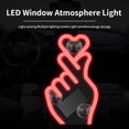 thumbnail image 4 of Solar Powered Finger Heart Window Light, Wireless LED Neon Heart Shape C-Pillar Decorative Lamp, Colorful Atmosphere Light for Car Interior Exterior, 1PC, 4 of 9