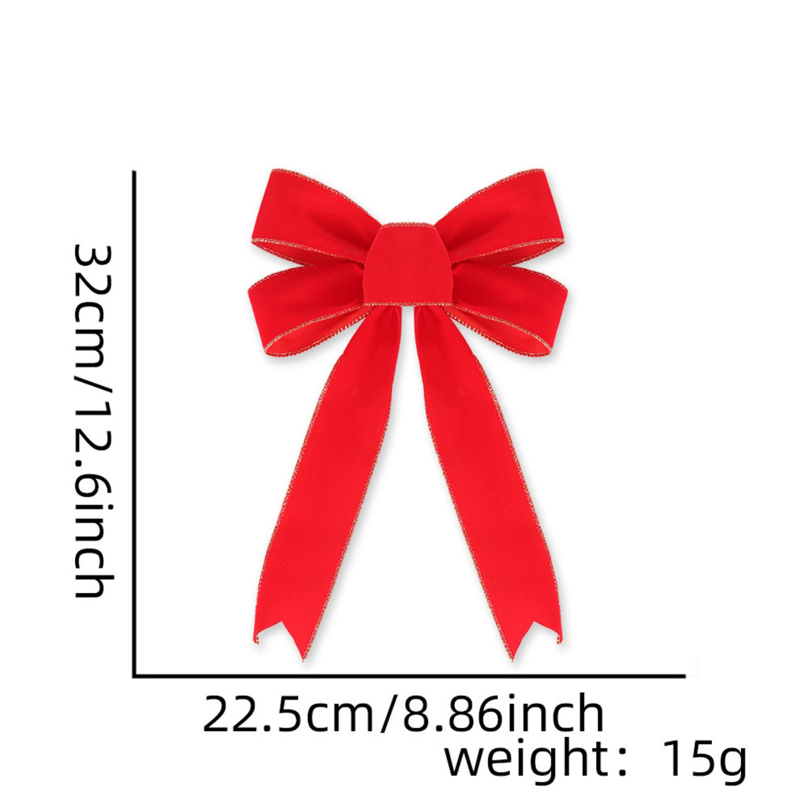 12 Pcs Christmas Red Bow Christmas Wreath Bows Christmas Velvet Bows Large Xmas Tree Ornaments Xmas Decoration Handmade Crafts for Home Outdoor Indoor Party