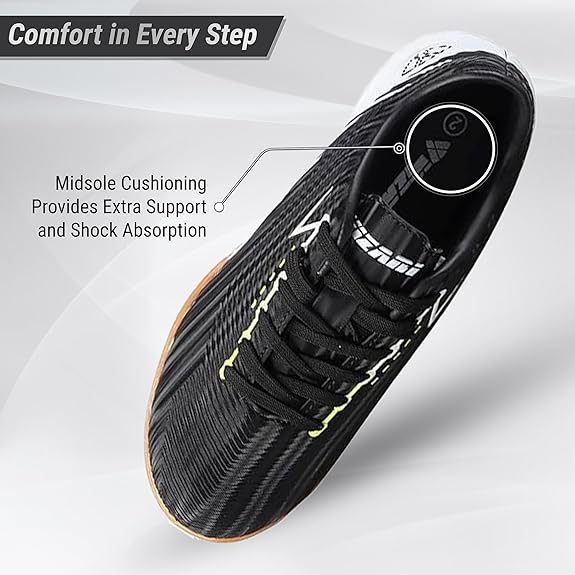 Vizari Tesoro Indoor Soccer Shoes for Men and Women | Lightweight Synthetic Upper with Embossed Stitching | Non-Marking Rubber Outsole for Indoor Soccer and Football