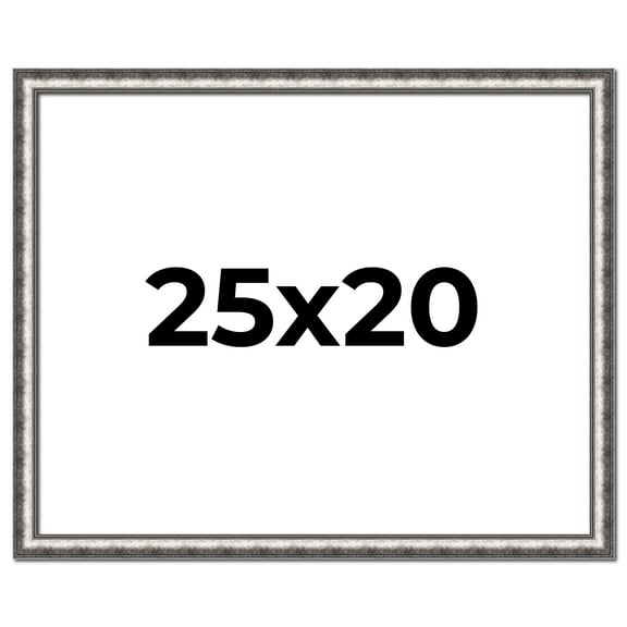 25x20 Frame Silver Real Wood Picture Frame Width 1.125 Inches | Interior Frame Depth 0.5 Inches |
