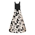 thumbnail image 5 of YFELWZ Womens Plus Size Spring Summer Print Elegant Dress Beige M, 5 of 5