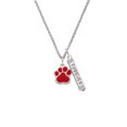 thumbnail image 2 of Delight Jewelry Silvertone Large Red Paw Silvertone Forever Bar Charm Necklace, 23", 2 of 4
