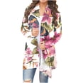 thumbnail image 1 of Cardigan Léger Cardigan à Manches Longues Imprimé Floral pour Femmes en Liquidation, 1 of 5