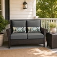 thumbnail image 4 of BPS 23x26x5 inch Outdoor Deep Seat Cushion, Water-Resistant Patio Furniture Cushions for Outdoor Chairs, Sofa, Couch, 2-Piece, Charcoal, 4 of 9