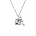 thumbnail image 2 of Delight Jewelry Silvertone Pebble Border Initial - T Silvertone Best Friends Forever Bar Charm Necklace, 23", 2 of 4