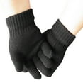 thumbnail image 2 of Guantes Negros Térmicos Aislados de Acrílico con Puño Acanalado para Clima Frío para Hombre, 2 of 4