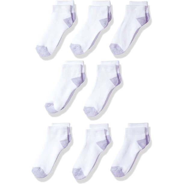 Fruit Of The Loom Girls 8 Pack Low Cut Socks, S, White - Walmart.ca