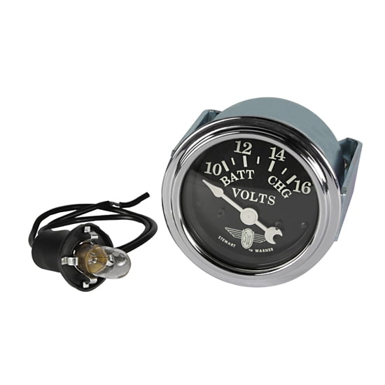 Stewart Warner 82482 Wings Voltmeter Gauge, Black